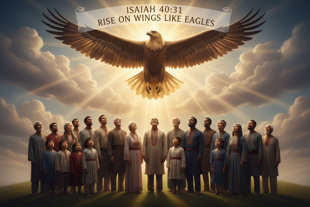 Eagle soaring high symbolizing the spiritual vision and purpose of the Eagle Generation