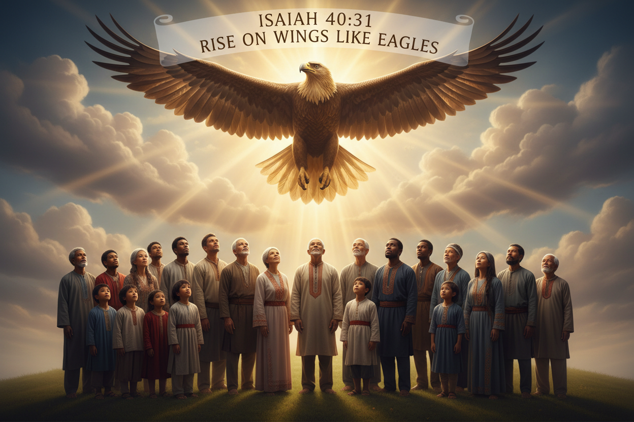 Eagle soaring high symbolizing the spiritual vision and purpose of the Eagle Generation