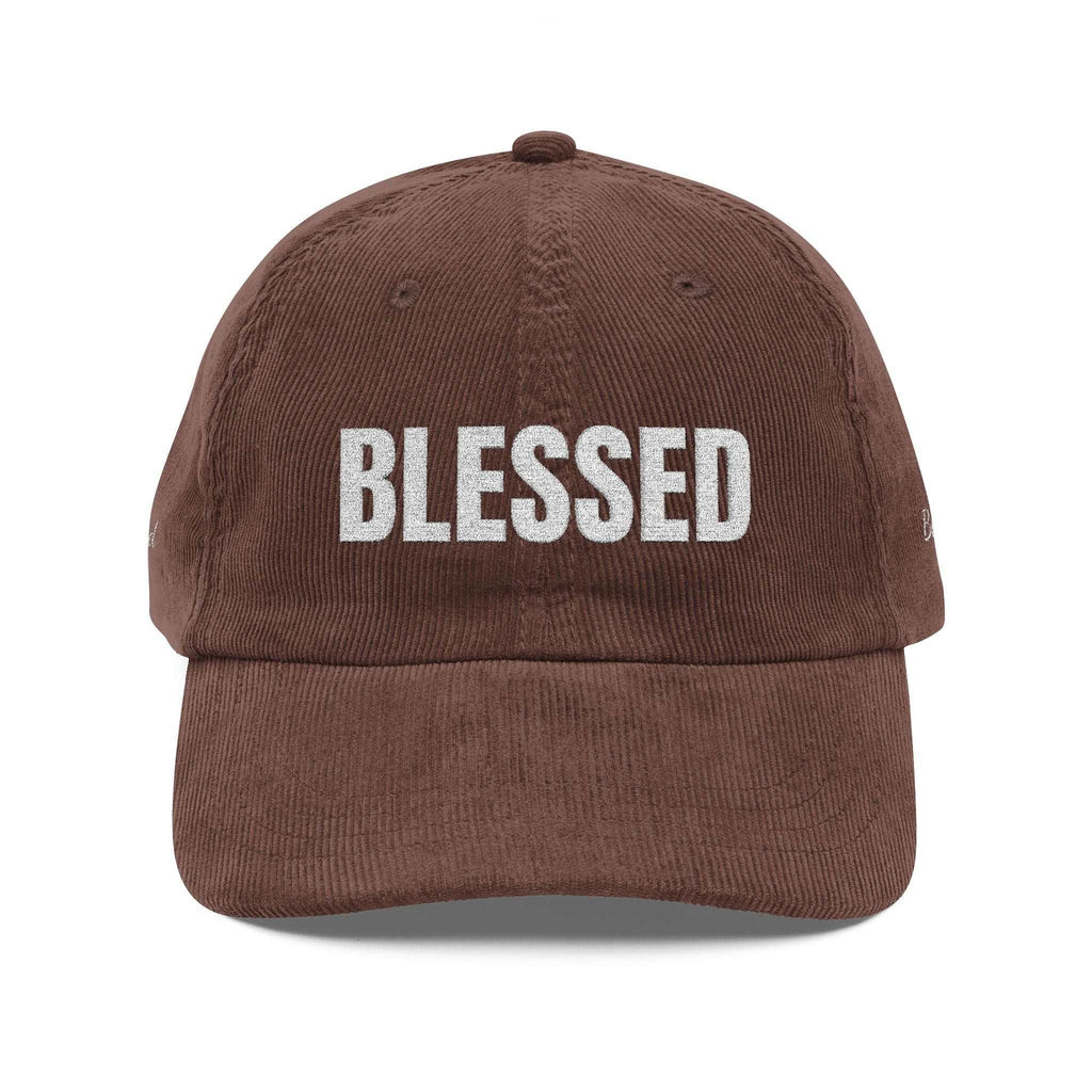 Blessed Vintage Cap in cotton corduroy with embroidered eyelets and adjustable strap