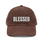 Blessed Vintage Cap in cotton corduroy with embroidered eyelets and adjustable strap