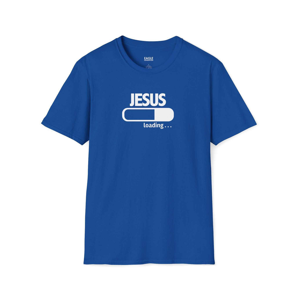 Jesus Loading T-Shirt in classic fit made of 100% ring-spun cotton for casual wear and faith inspiration