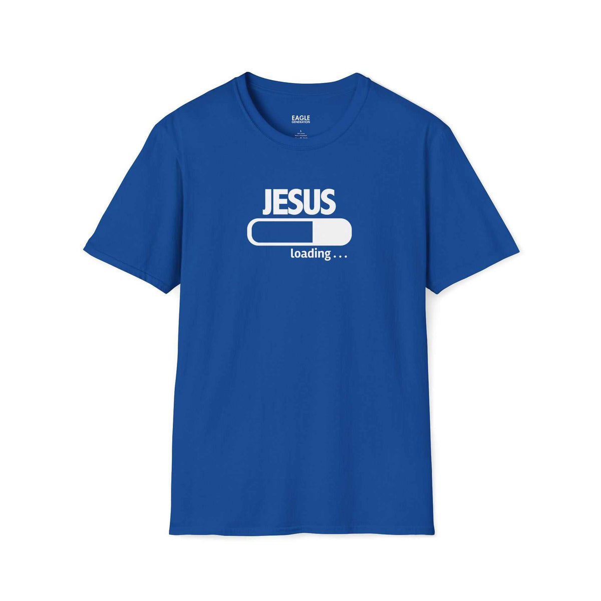 Jesus Loading T-Shirt in classic fit made of 100% ring-spun cotton for casual wear and faith inspiration