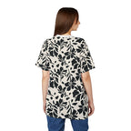 Back view of woman wearing Blessed Floral Pattern T-Shirt