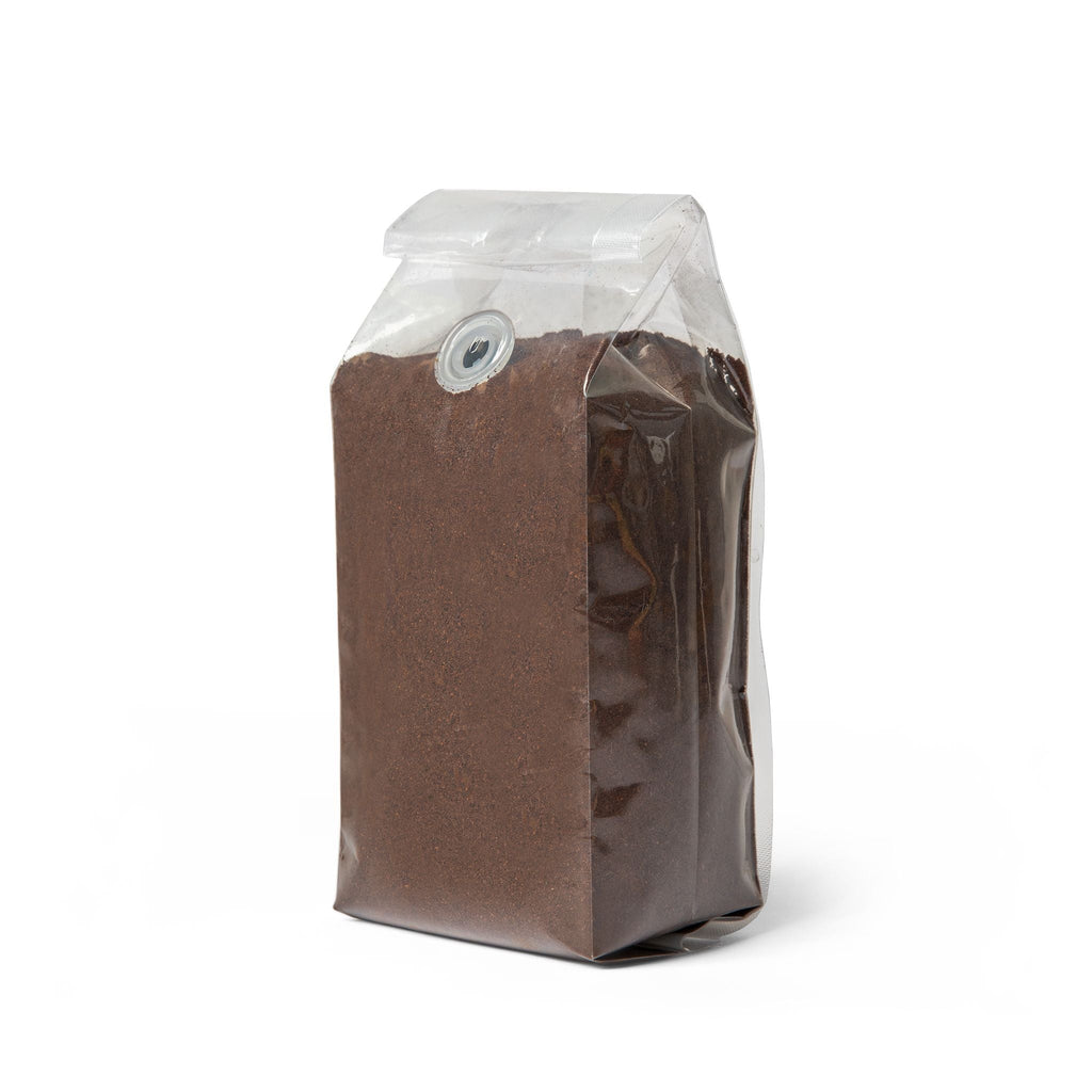 Bag of Happy Mind Coffee medium roast ground decaf coffee