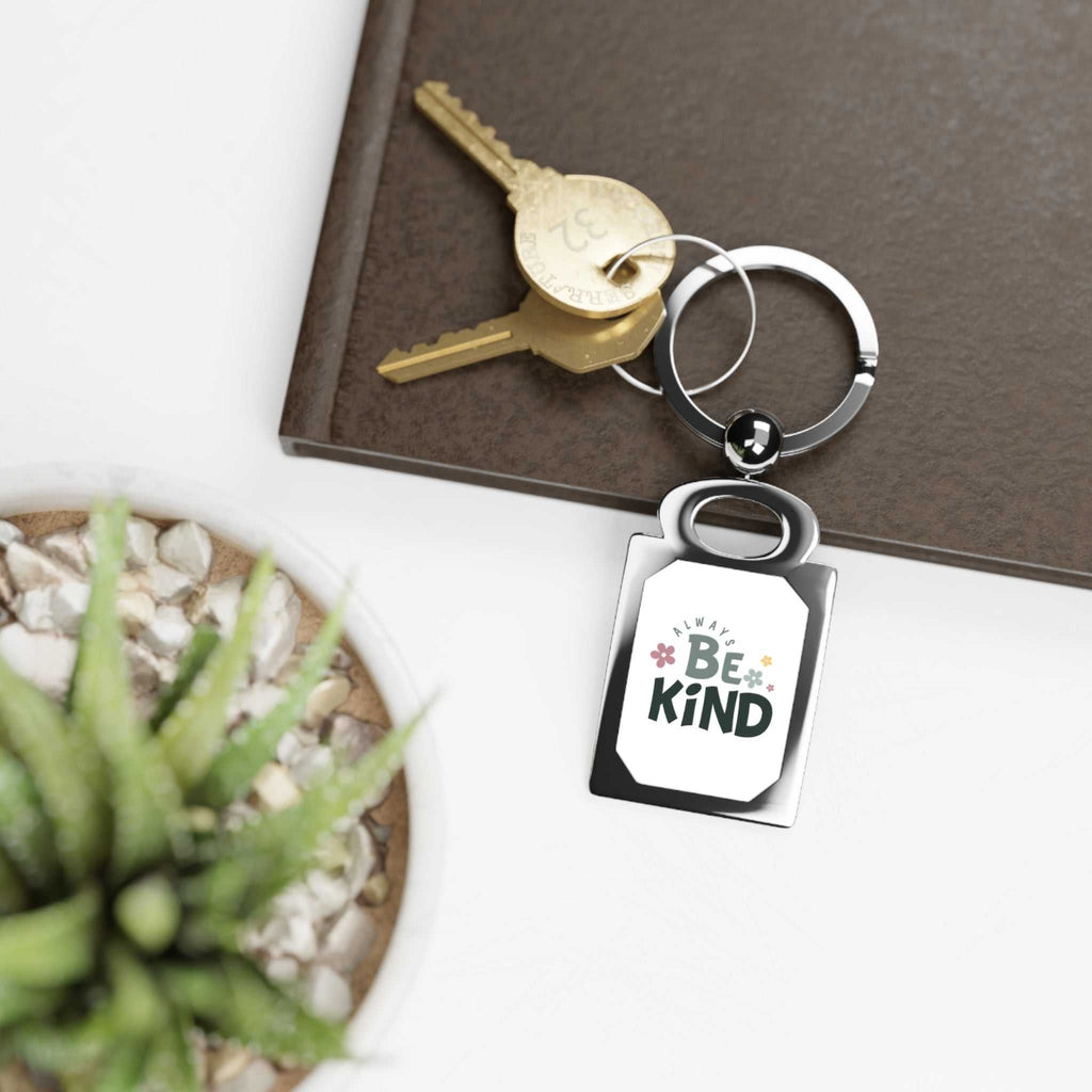 Be Kind Keyring with rectangular zinc alloy frame