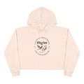 Beige Philippians 4:13 crop hoodie with Christ-themed design