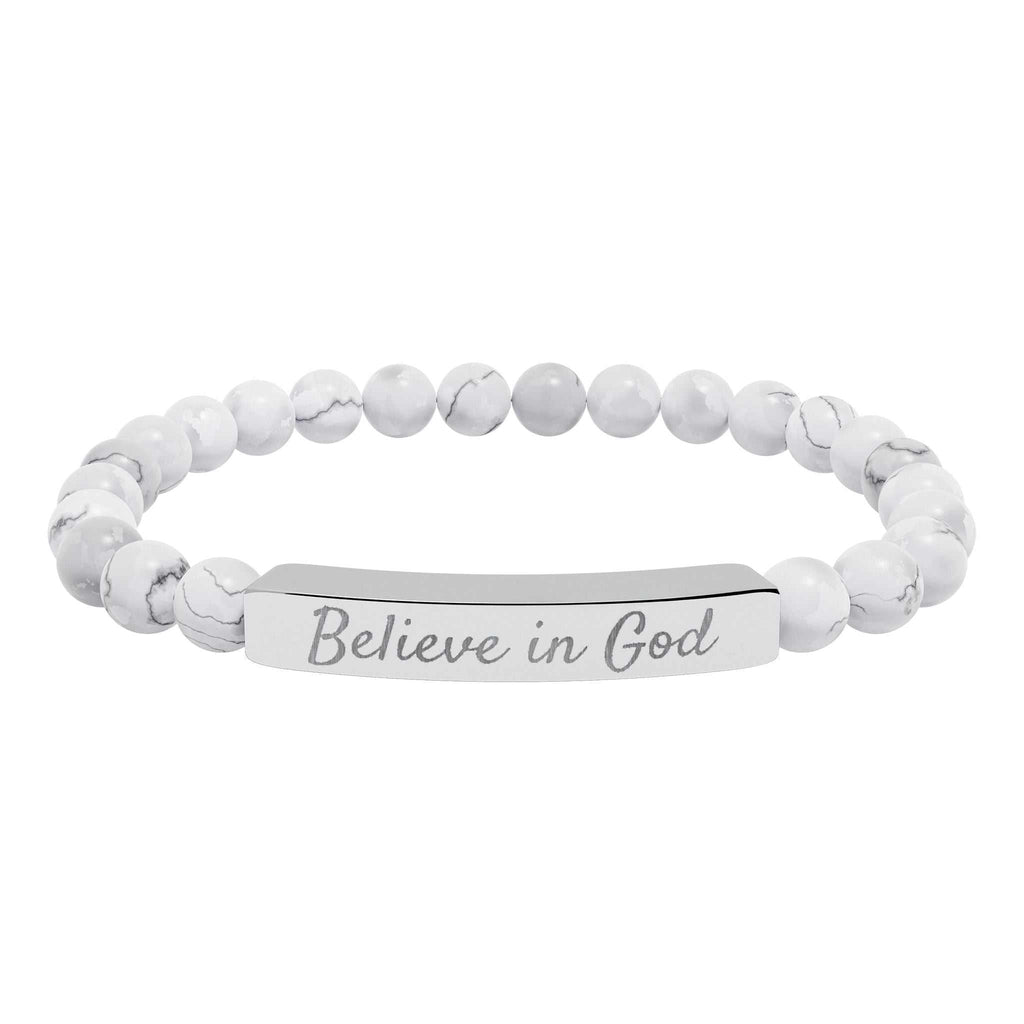 Believe in God bracelet made of durable 316L surgical stainless steel, symbolizing faith and devotion