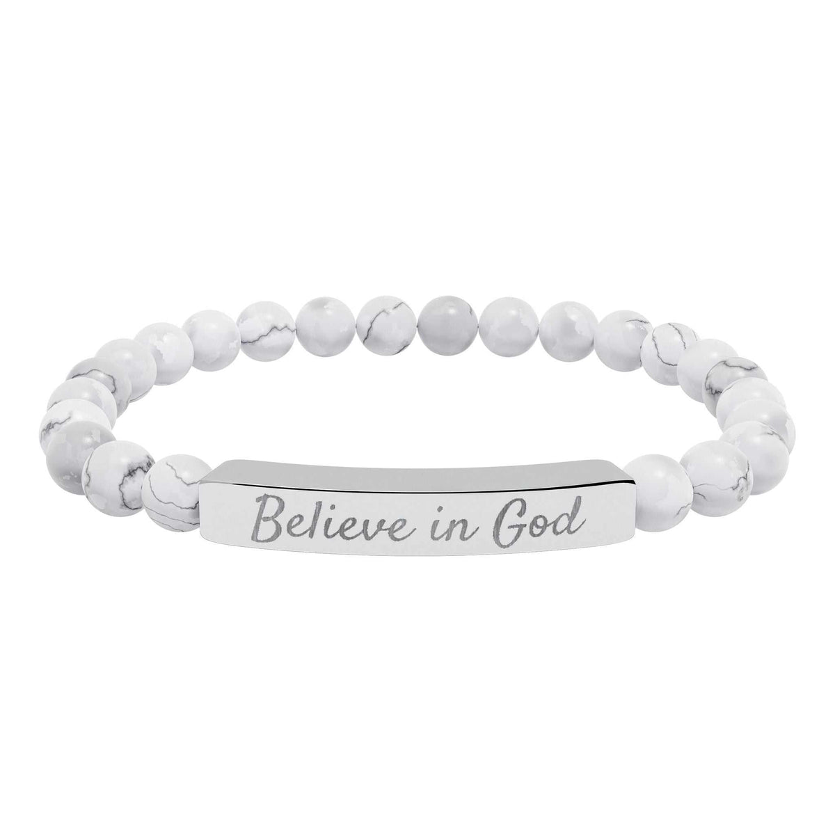 Believe in God bracelet made of durable 316L surgical stainless steel, symbolizing faith and devotion