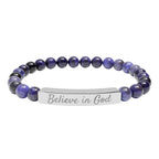 Close-up of Believe in God Bracelet made of 316L stainless steel, symbolizing faith and devotion
