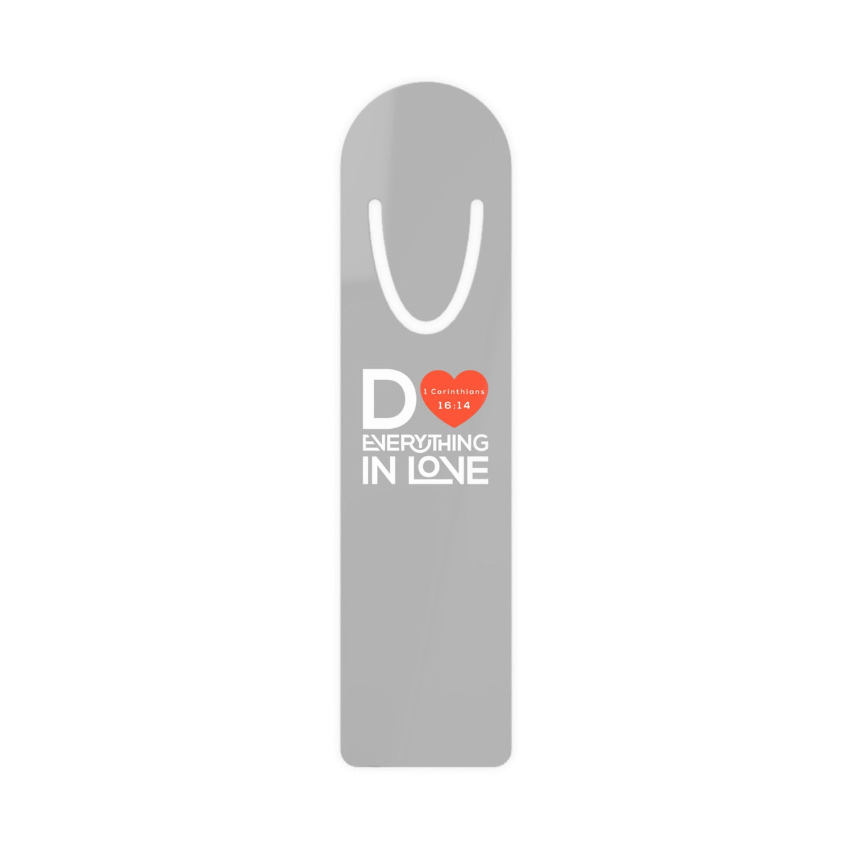 Bible Quote Bookmark with love-themed design