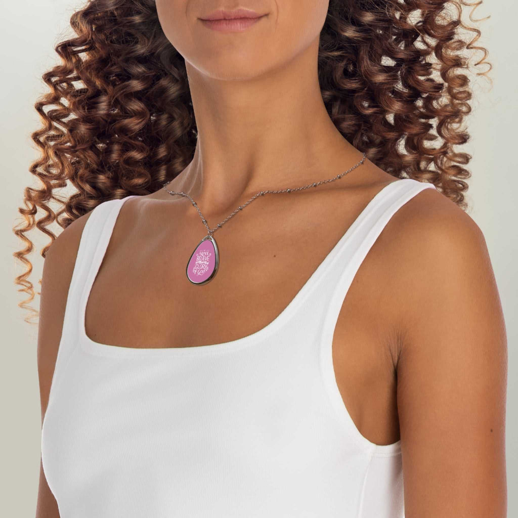 Bible Quote Oval Necklace with ellipse-shaped pendant