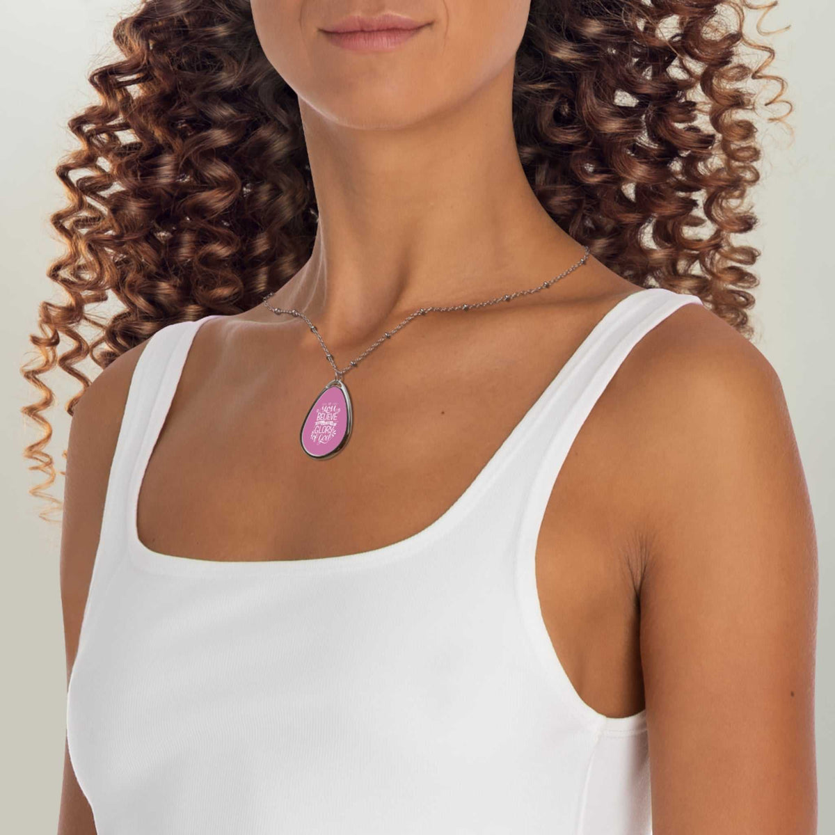 Bible Quote Oval Necklace with ellipse-shaped pendant