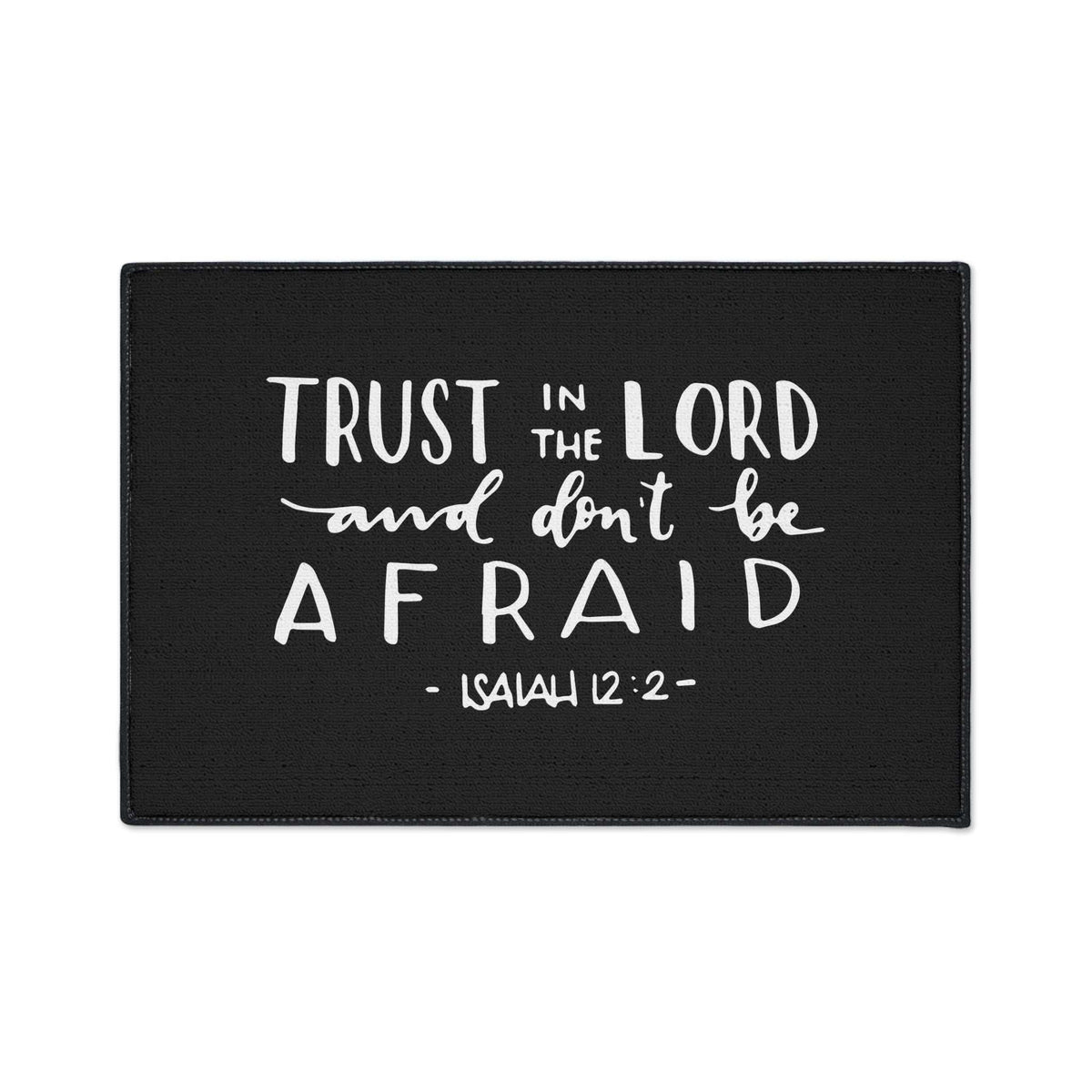 Bible Verse Floor Mat with Isaiah 12:2 quote