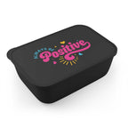 Black Be Positive Bento Box made of eco-friendly PLA bioplastic