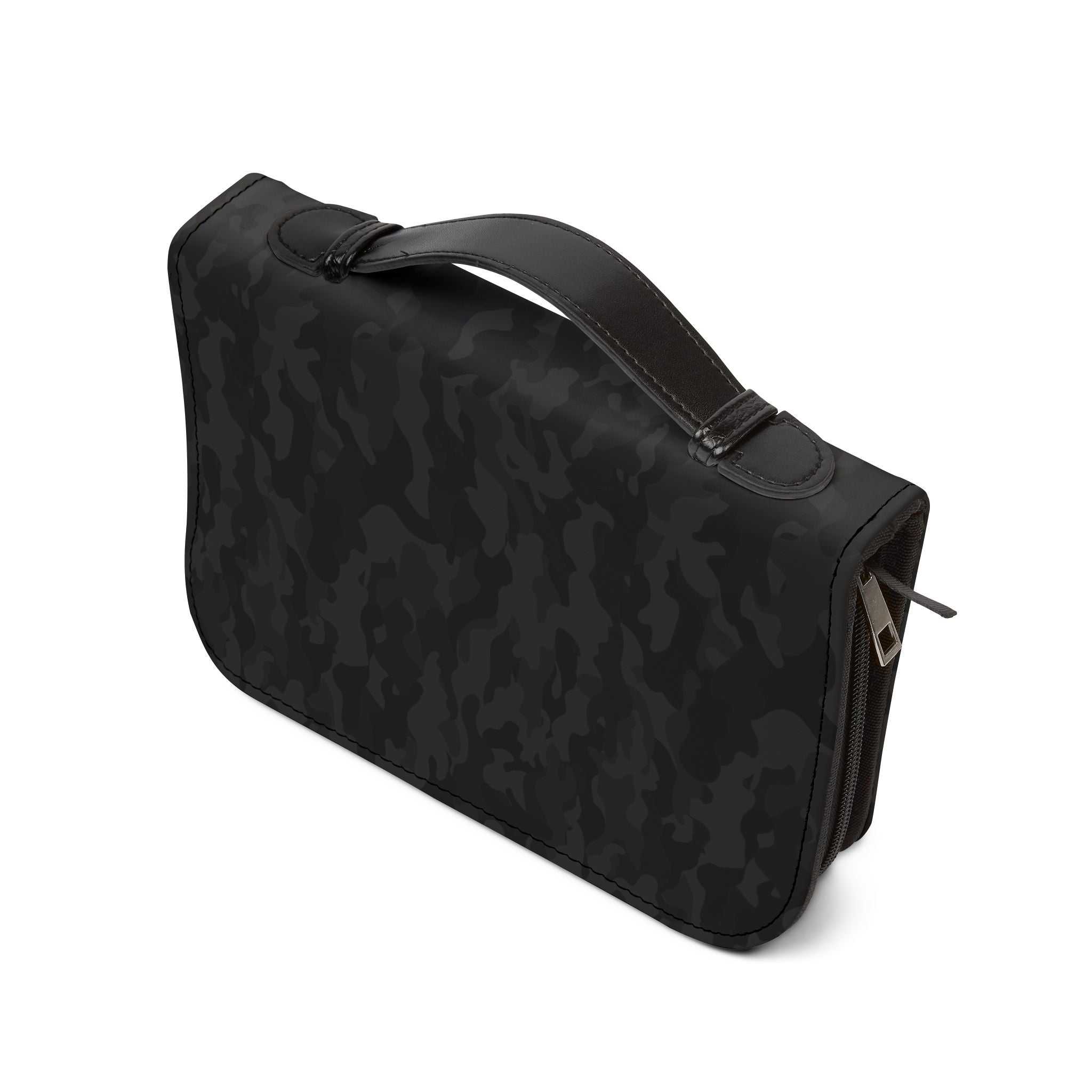 Black Believe Bible Cover made of PU leather with handle