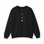Black God Is Love Sweatshirt with cross and heart design, classic fit, 50% cotton 50% polyester