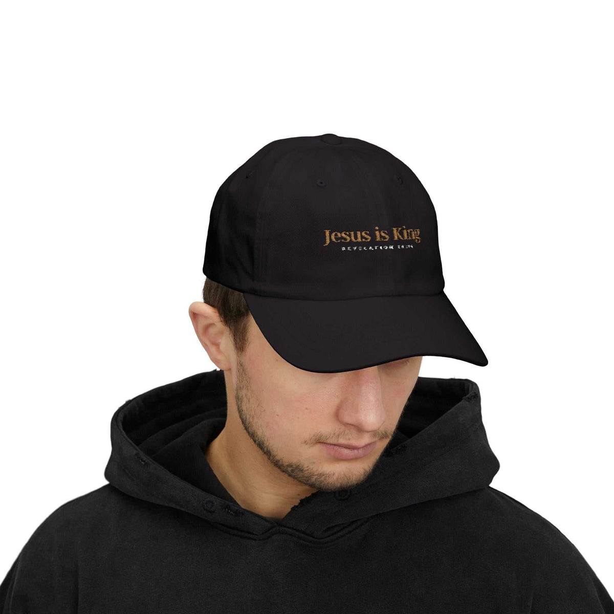 Black Jesus is King Cap with gold embroidery