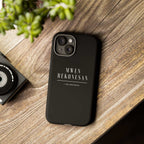 Black Mwen Rekonesan phone case with Haitian Creole gratitude message on wooden surface