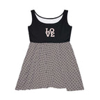 Black and white Love Skater Dress with sleeveless top