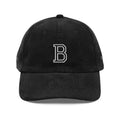 Stylish Blessed B Cap made of 100% cotton corduroy with adjustable strap and embroidered eyelets