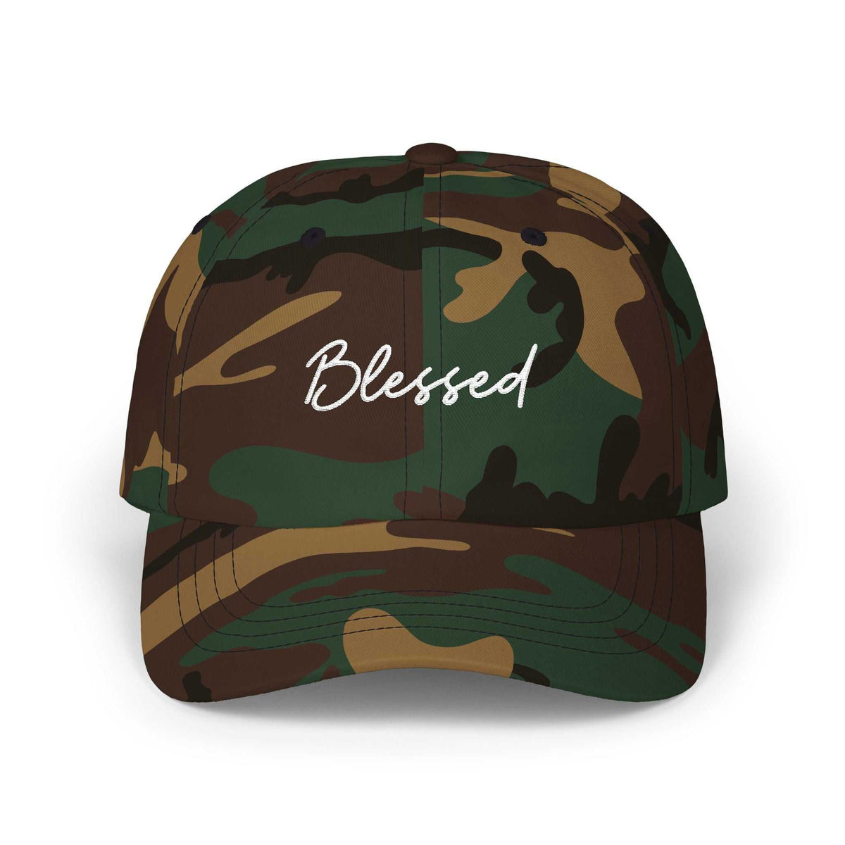 Blessed Camo Cap green camo front view