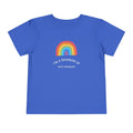 Blue T-Shirt with rainbow design and "I'm a Rainbow of God's Promises" text, soft cotton faith-inspired tee