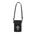 Christian Cell Phone Wallet in faux leather with adjustable strap and card slots