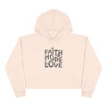 Cream Faith Hope Love crop hoodie with butterflies