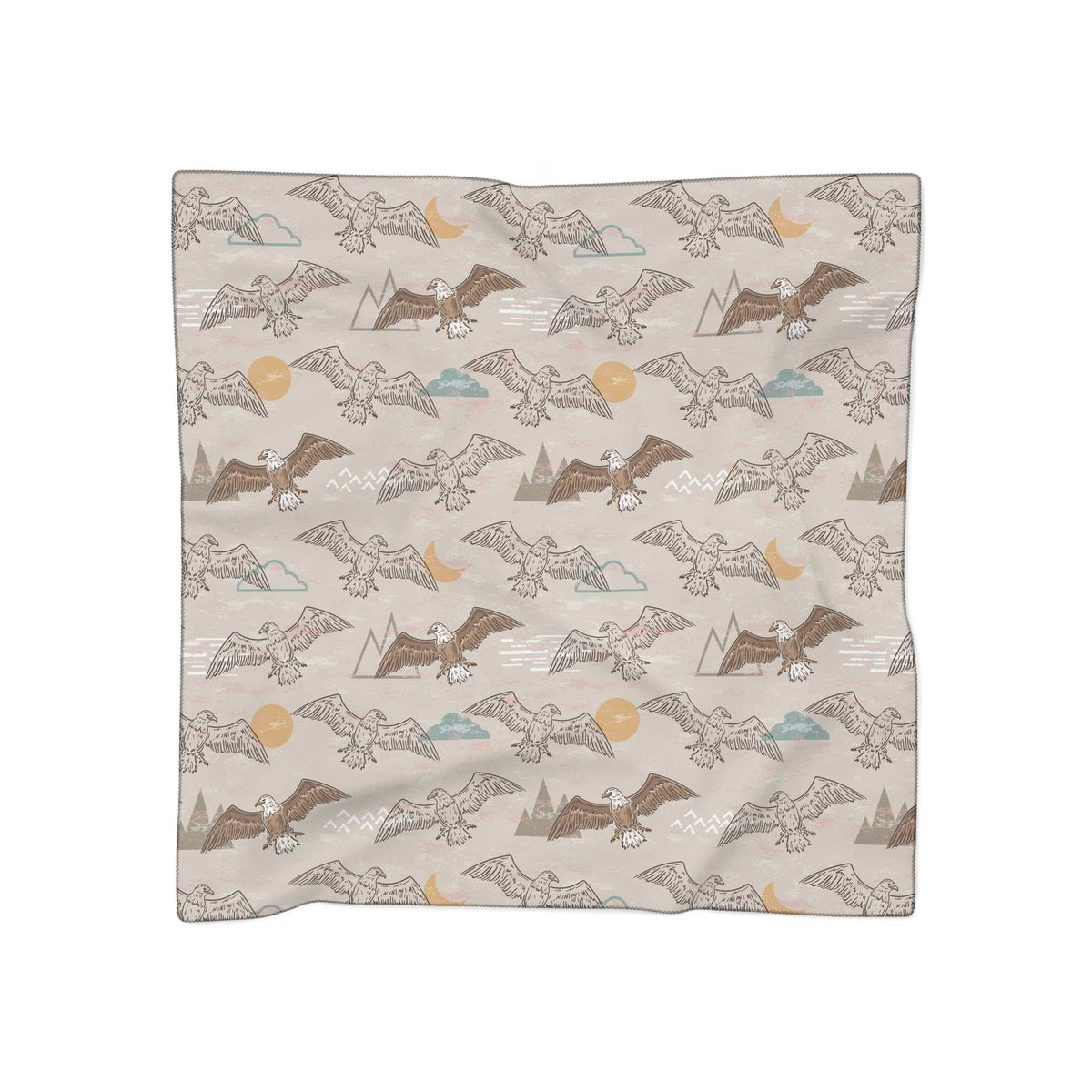 Eagle Soaring Poly Scarf with sheer poly voile and chiffon, light fabric