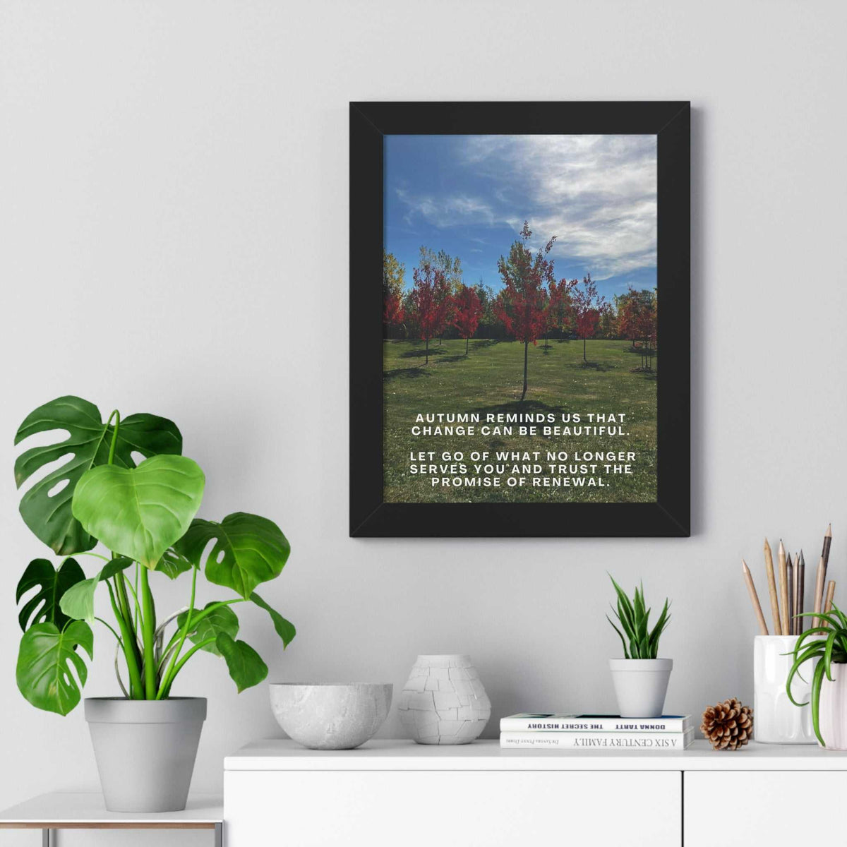 Embrace Renewal Poster with uplifting design and inspirational message for home or office decor