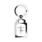 Faith Keyring with rectangular zinc alloy frame