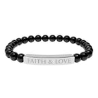 Elegant Faith & Love Bracelet made of durable surgical stainless steel, symbolizing devotion and positivity