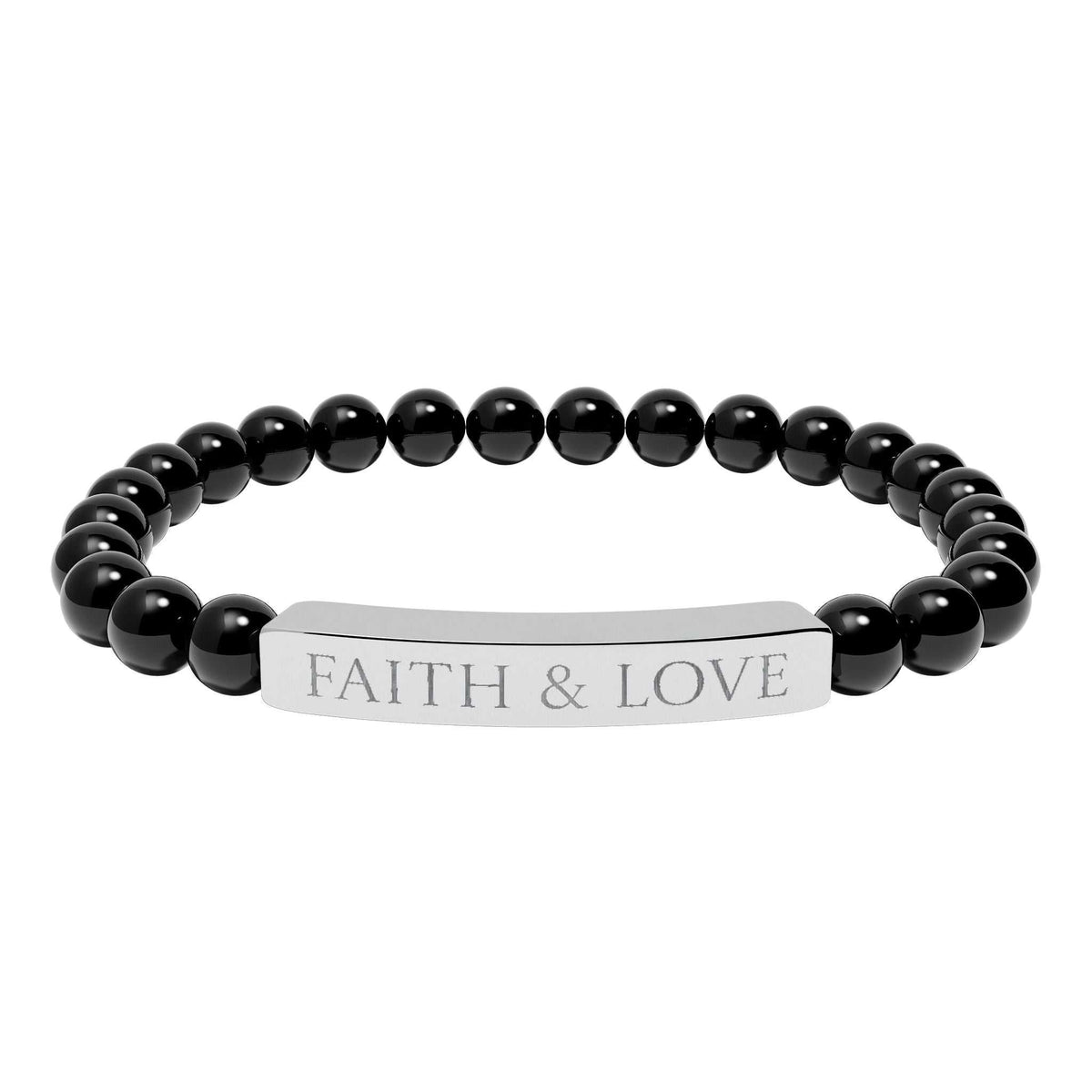 Elegant Faith & Love Bracelet made of durable surgical stainless steel, symbolizing devotion and positivity