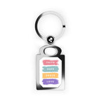 Faith & Love Keyring with rectangular zinc alloy frame