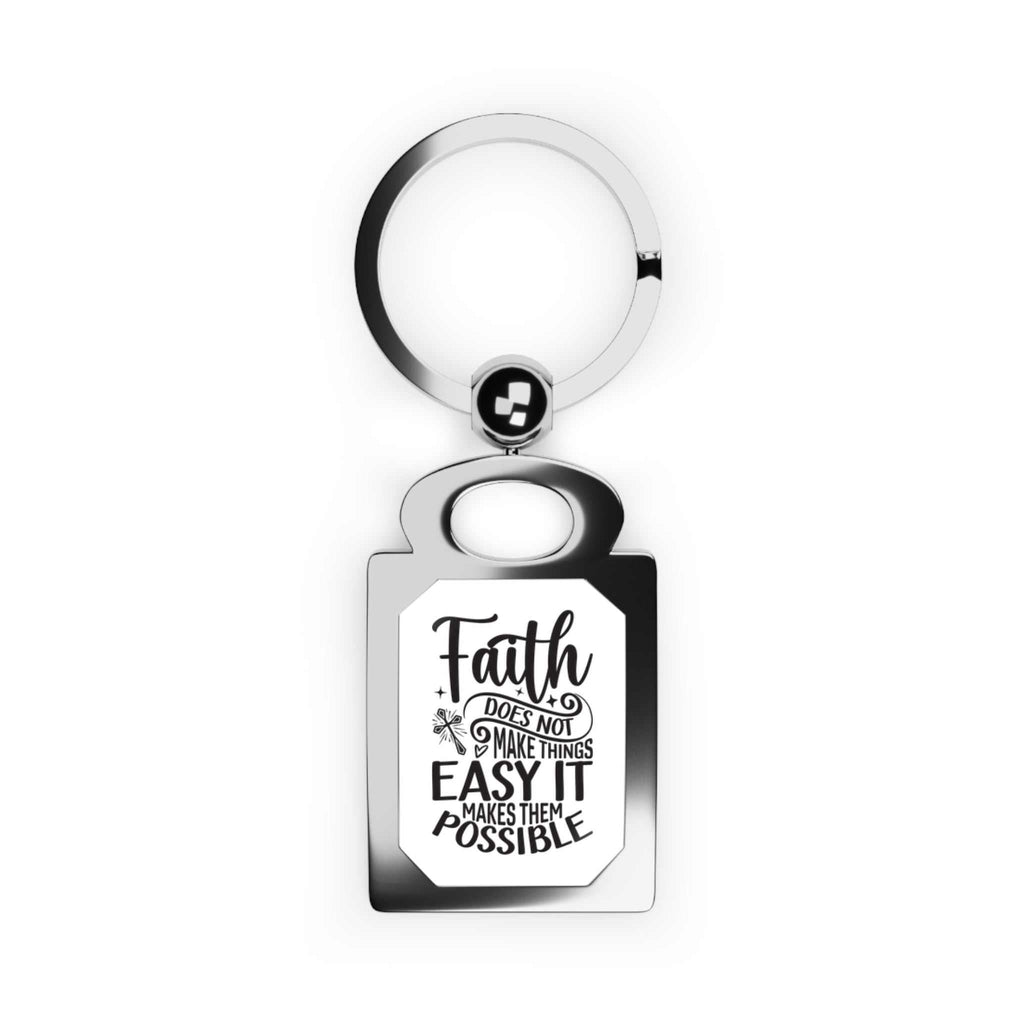 Faith Makes Possible keyring with motivational quote design