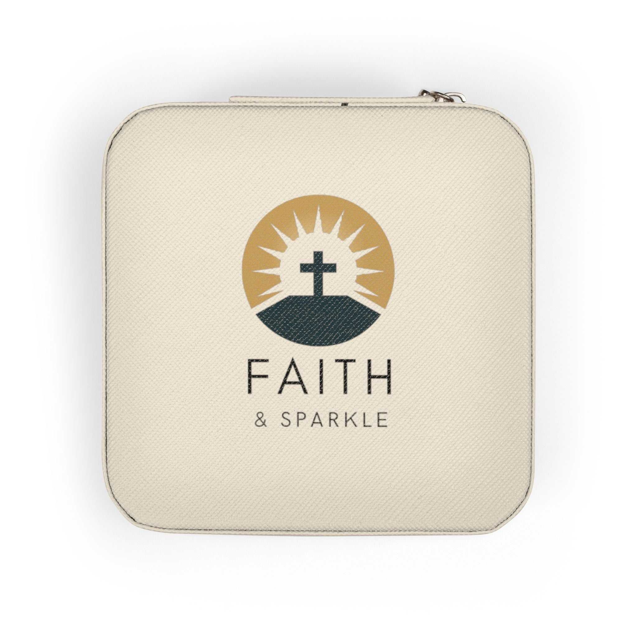 Faith & Sparkle Travel Case compact jewelry case with zipper closure