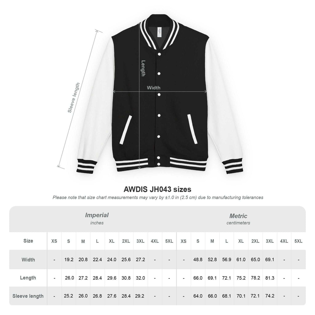 God First baseball jacket size guide