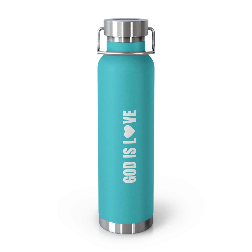 God Is Love Bottle 22oz stainless steel insulated vacuum bottle, spill-proof, condensation-proof, fits cup holders