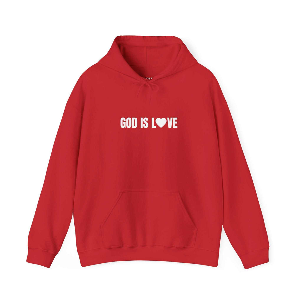God Is Love Hoodie red