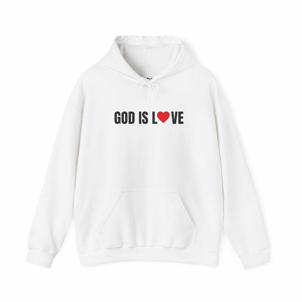 God Is Love Hoodie design on stainless steel insulated bottle with 22oz capacity, spill-proof and temperature retention features