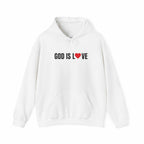 God Is Love Hoodie design on stainless steel insulated bottle with 22oz capacity, spill-proof and temperature retention features
