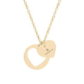 Gold Heart Cutout Necklace with faith hope love pendant