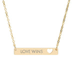 Love Wins Necklace in 316L stainless steel bar design