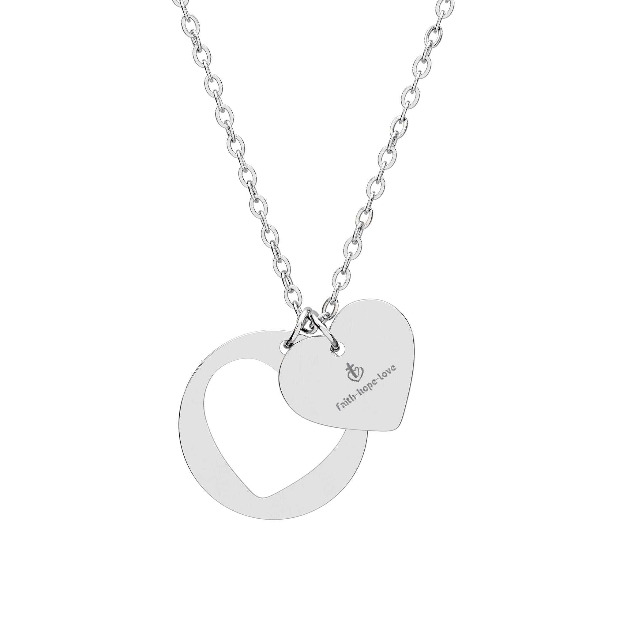 Heart Cutout Necklace with stainless steel heart charms