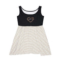 Hearts Skater Dress with black top and patterned skirt