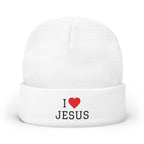 I Love Jesus Beanie unisex soft-style cotton t-shirt with durable twill tape shoulders and ribbed collar
