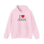 I Love Jesus Hoodie unisex soft-style 100% cotton casual t-shirt with crew neckline and tear-away label