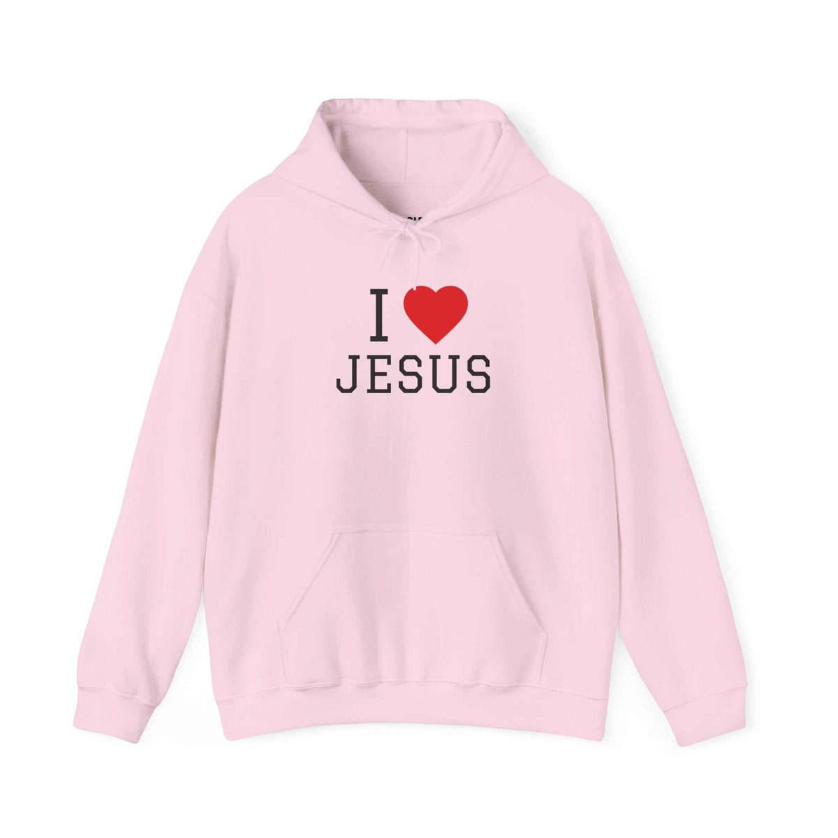 I Love Jesus Hoodie unisex soft-style 100% cotton casual t-shirt with crew neckline and tear-away label