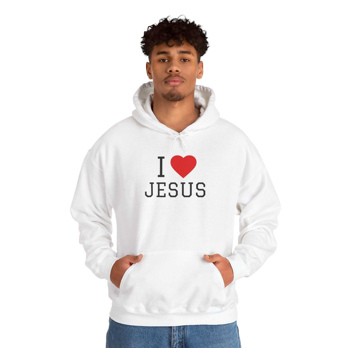 I Love Jesus Hoodie unisex soft-style cotton t-shirt with classic fit and crew neckline