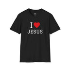 I Love Jesus T-Shirt in soft, breathable cotton with classic crew neck and durable twill tape shoulders